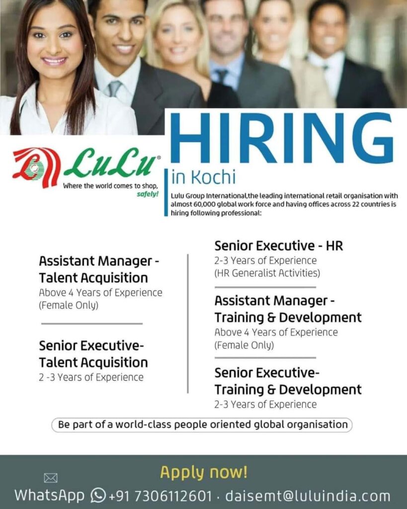 Opportunity In Kochi Lulu Group Lulu Hiring In Kochi worldjobs tech